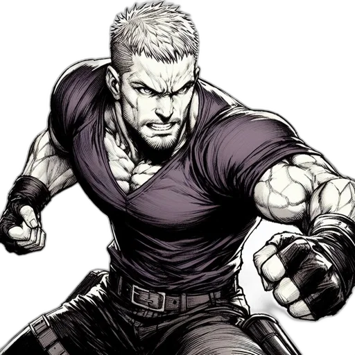 weapon, comic book art, concept art, cartoon, photorealistic, illustration, features, muscular transparent PNG cut-out