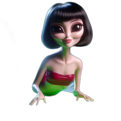dress, creature, jewelry, robot, concept art, 3d render, cartoon, fantasy art transparent PNG cut-out