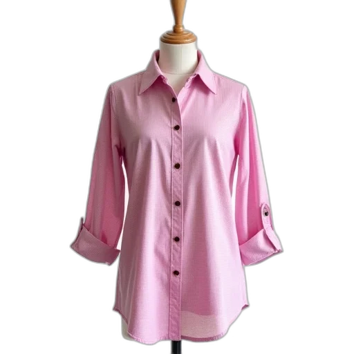 jacket, dress, pink, shirt, checkered, pattern, collar, displayed transparent PNG cut-out