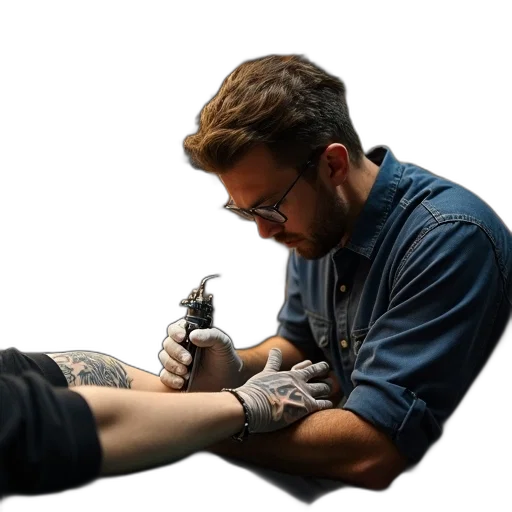 jewelry, staff, weapon, photorealistic, concept art, tattoo, artist, working transparent PNG cut-out