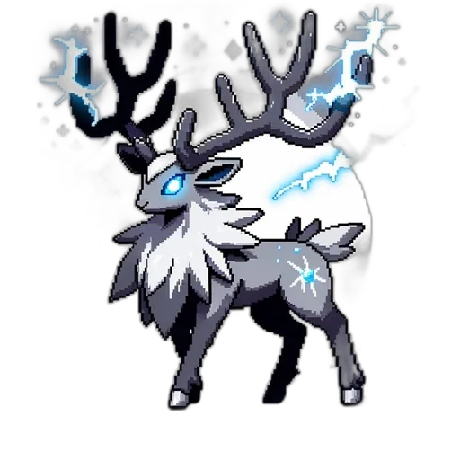 creature, animal, staff, crown, concept art, pixel art, fantasy art, watercolor transparent PNG cut-out