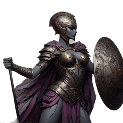 staff, sword, fantasy art, concept art, comic book art, 3d render, dark, female transparent PNG cut-out