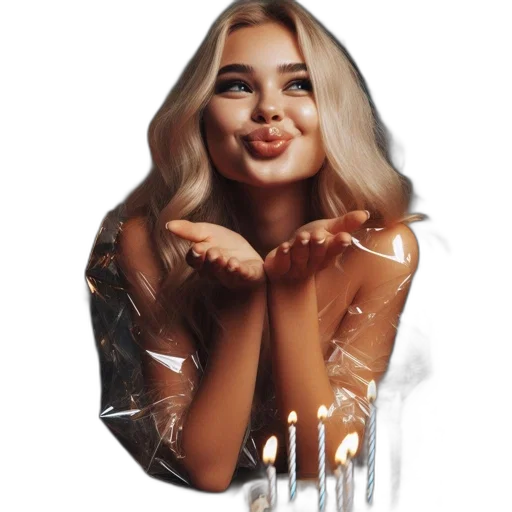 face, photorealistic, cartoon, concept art, fantasy art, young, woman, glittery transparent PNG cut-out