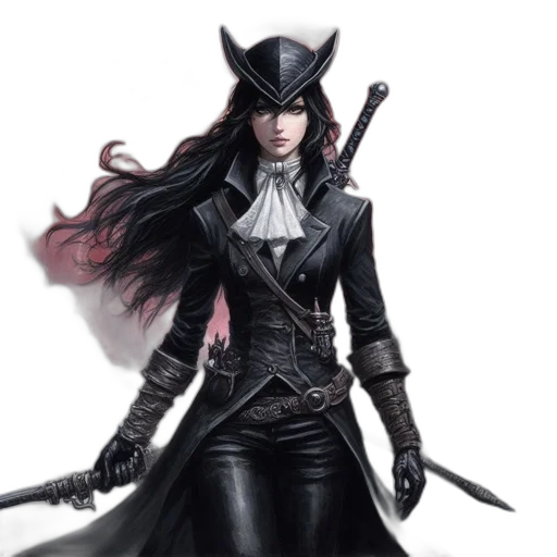 fantasy art, concept art, comic book art, photorealistic, woman, wearing, steampunk, outfit transparent PNG cut-out