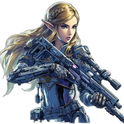 weapon, sword, concept art, fantasy art, pixel art, comic book art, blue, female transparent PNG cut-out