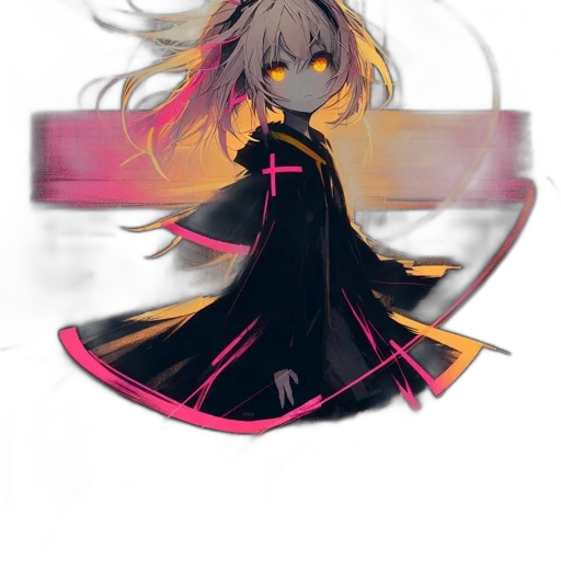 dress, staff, weapon, sword, concept art, anime, pixel art, cyberpunk transparent PNG cut-out