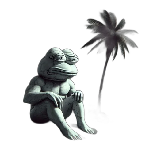 creature, staff, umbrella, animal, concept art, photorealistic, vaporwave, 3d render transparent PNG cut-out