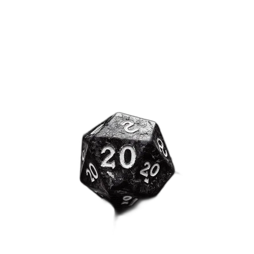 weapon, fantasy art, photorealistic, concept art, large, metallic, dice, number transparent PNG cut-out