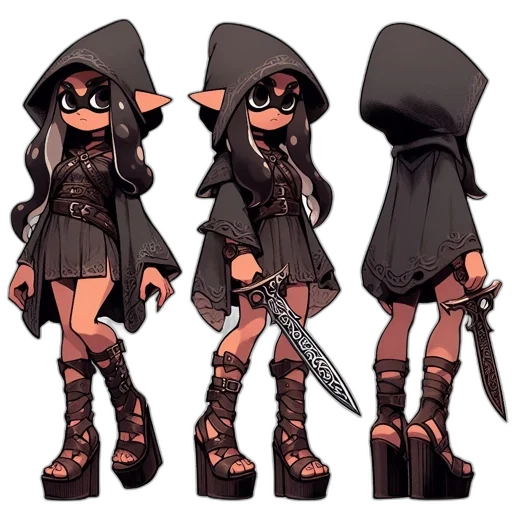 weapon, jacket, dress, concept art, pixel art, cyberpunk, cartoon, dark transparent PNG cut-out