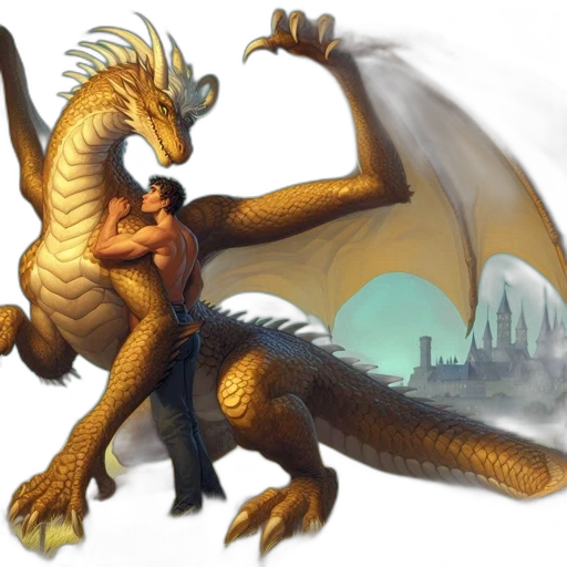 dragon, creature, animal, concept art, fantasy art, pixel art, 3d render, golden transparent PNG cut-out