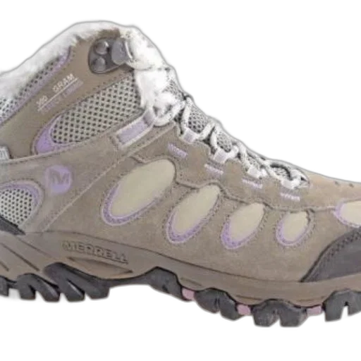 shoes, merrell, hiking, boot, muted, color, palette, purple transparent PNG cut-out