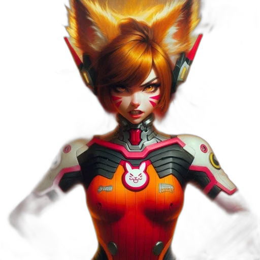 robot, mask, concept art, comic book art, 3d render, fantasy art, red, female transparent PNG cut-out