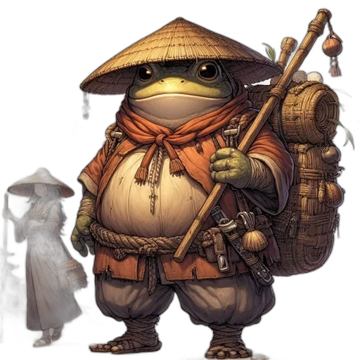 staff, concept art, fantasy art, photorealistic, pixel art, earth tones, anthropomorphic, frog transparent PNG cut-out
