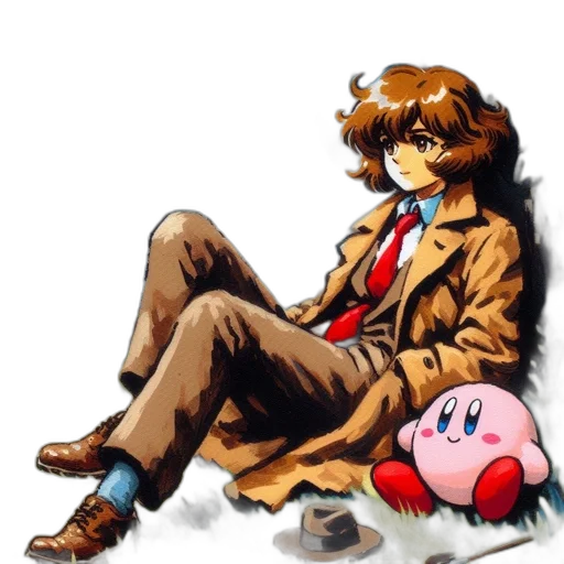 animal, jacket, face, vaporwave, pixel art, concept art, watercolor, red transparent PNG cut-out