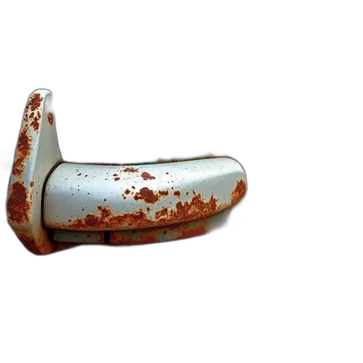 bottle, shoes, furniture, weapon, 3d render, photorealistic, close-up, rusty transparent PNG cut-out