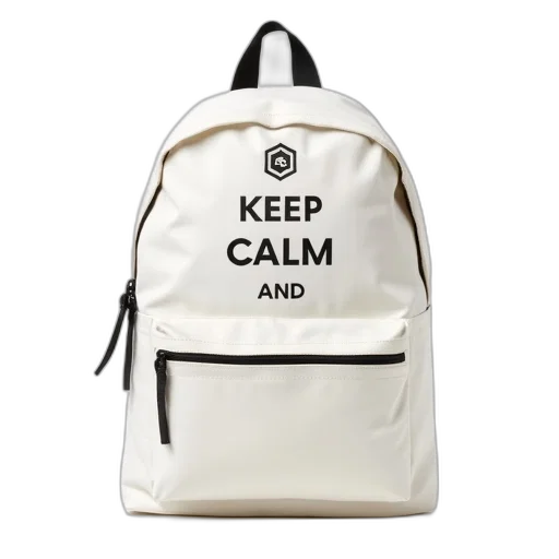 jacket, 3d render, white, canvas, backpack, black, zipper, handle transparent PNG cut-out