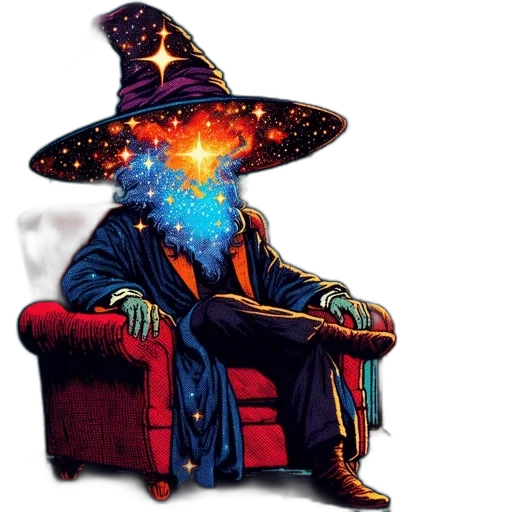 hat, staff, jacket, dress, fantasy art, concept art, pixel art, vaporwave transparent PNG cut-out