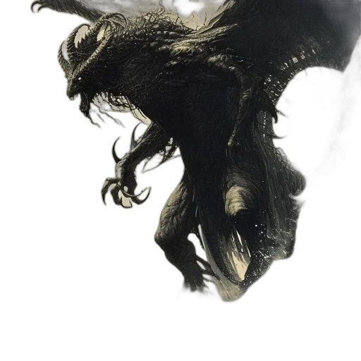 dragon, creature, mask, hair, concept art, fantasy art, photorealistic, comic book art transparent PNG cut-out