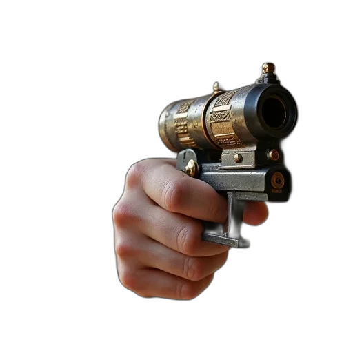 weapon, staff, robot, animal, 3d render, photorealistic, concept art, man transparent PNG cut-out
