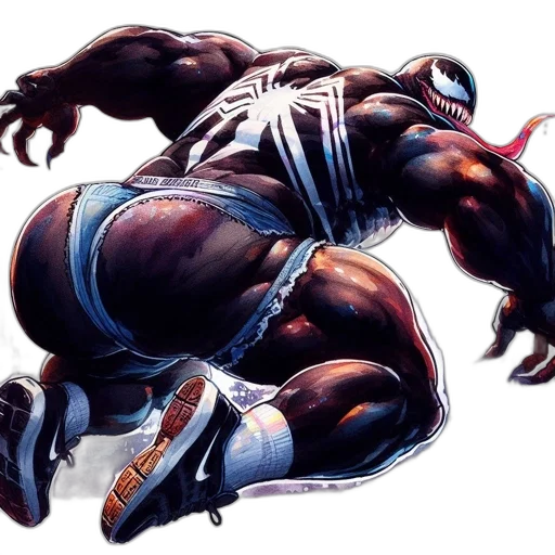 creature, concept art, comic book art, athletic, spider-themed, character, performs, leap transparent PNG cut-out