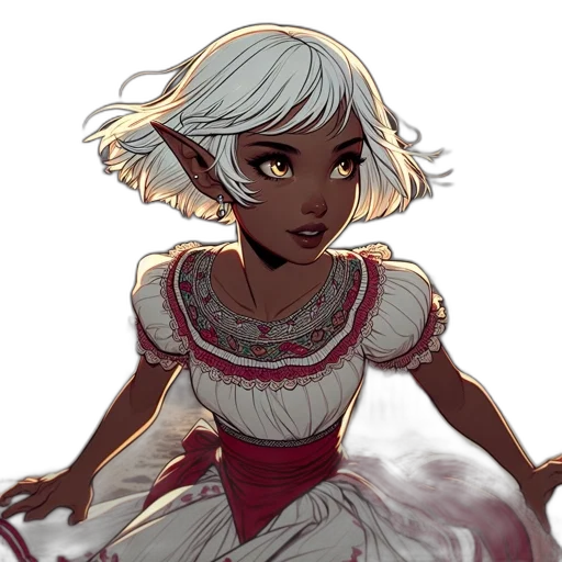 dress, concept art, fantasy art, anime, pixel art, dark, monochrome, red transparent PNG cut-out