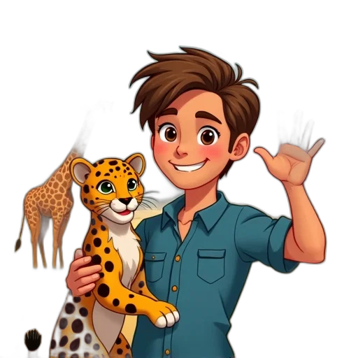 animal, staff, creature, cartoon, concept art, comic book art, 3d render, character transparent PNG cut-out