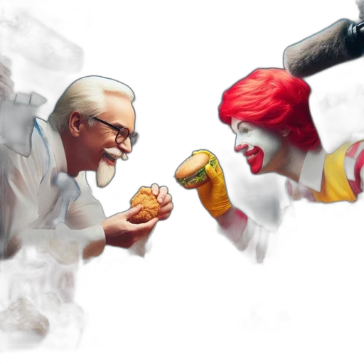 food, concept art, photorealistic, comic book art, pixel art, fire, staged, scenario transparent PNG cut-out