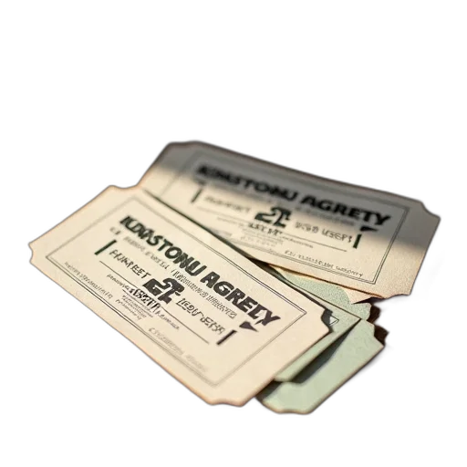 3d render, picture, some, paper, tickets, table transparent PNG cut-out