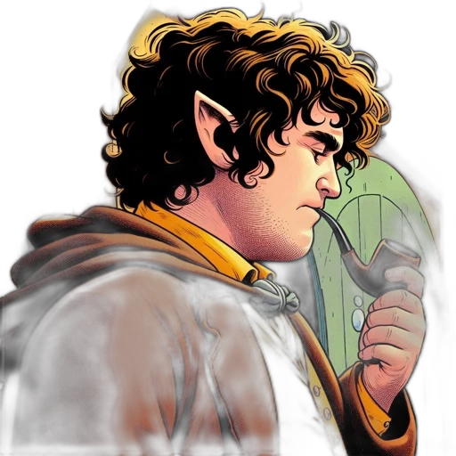 dragon, staff, comic book art, concept art, fantasy art, cartoon, elven-like, man transparent PNG cut-out