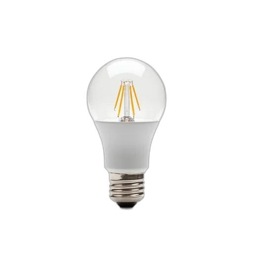 3d render, white, light, bulb, lit, filament, centered, against transparent PNG cut-out