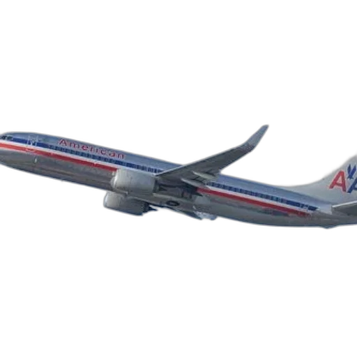 3d render, photorealistic, american, airlines, airplane, flying, through, clear transparent PNG cut-out