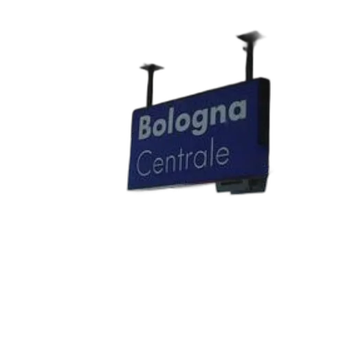 building, 3d render, train, bologna, centrale, station, blue, sign transparent PNG cut-out