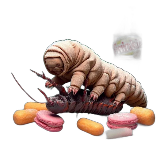 food, creature, animal, concept art, 3d render, photorealistic, pixel art, dark transparent PNG cut-out
