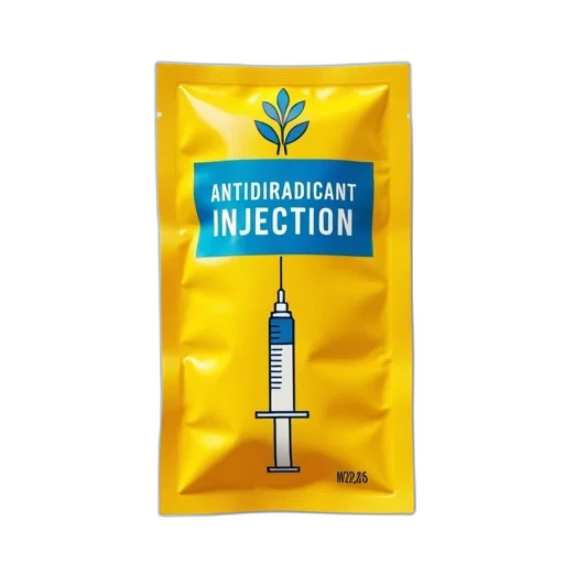 yellow, package, blue, label, reads, antidiradicant, injection, white transparent PNG cut-out