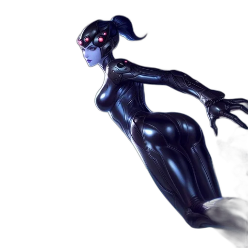 robot, creature, dress, concept art, fantasy art, comic book art, 3d render, neon lights transparent PNG cut-out