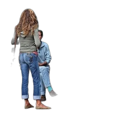 jacket, hair, shoes, dress, concept art, photorealistic, woman, jeans transparent PNG cut-out