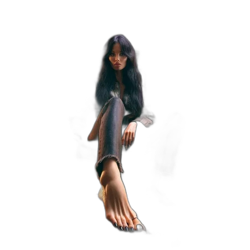 shoes, creature, dress, hair, photorealistic, concept art, 3d render, fantasy art transparent PNG cut-out