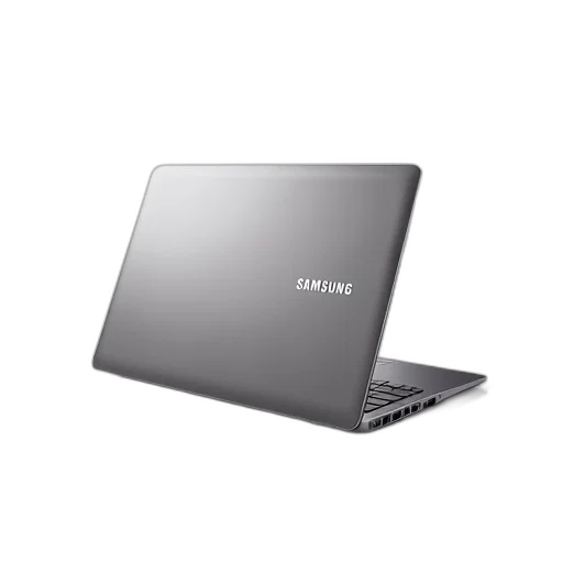 sleek, silver, laptop, black, keyboard, samsung, logo, lid transparent PNG cut-out