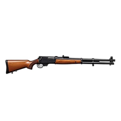 weapon, detailed, illustration, rifle, wooden, stock, metal, components transparent PNG cut-out