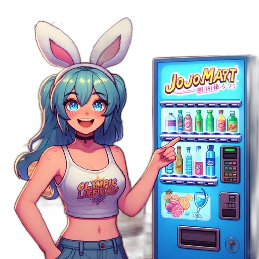 weapon, robot, food, dress, vaporwave, pixel art, anime, cartoon transparent PNG cut-out
