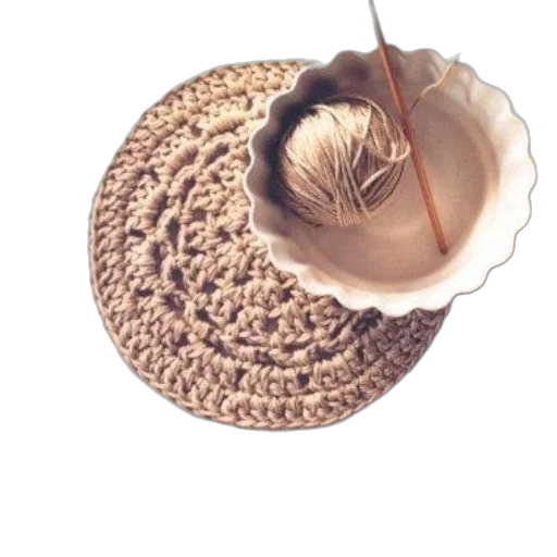 hat, food, hair, crown, earth tones, simple, crocheting, complete transparent PNG cut-out
