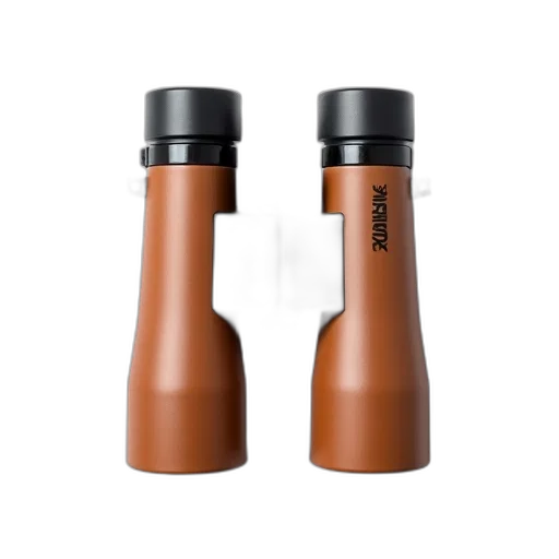 bottle, umbrella, 3d render, earth tones, pair, binoculars, brown, black transparent PNG cut-out