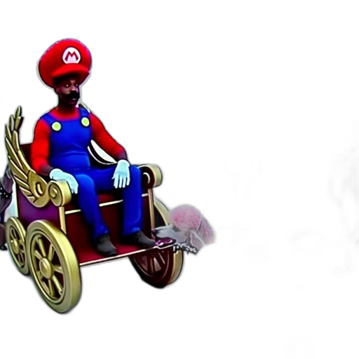 car, concept art, 3d render, pixel art, fantasy art, man, dressed, mario transparent PNG cut-out