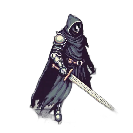 sword, staff, weapon, jacket, concept art, fantasy art, pixel art, comic book art transparent PNG cut-out