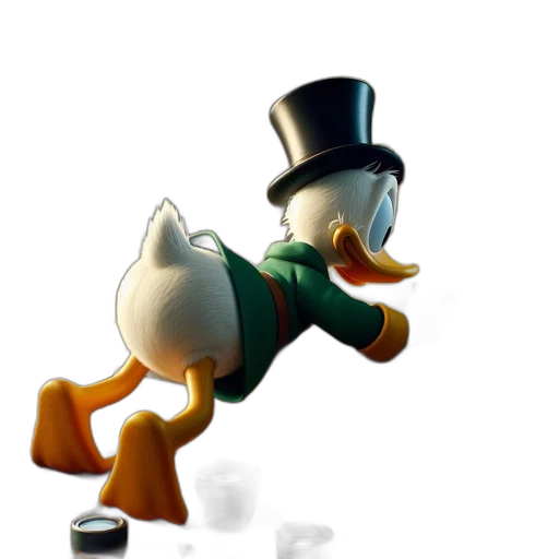 hat, animal, 3d render, concept art, pixel art, cartoon, animated, duck transparent PNG cut-out