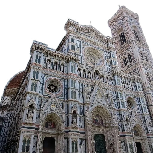 building, photorealistic, 3d render, concept art, duomo, firenze, ornate, gothic transparent PNG cut-out