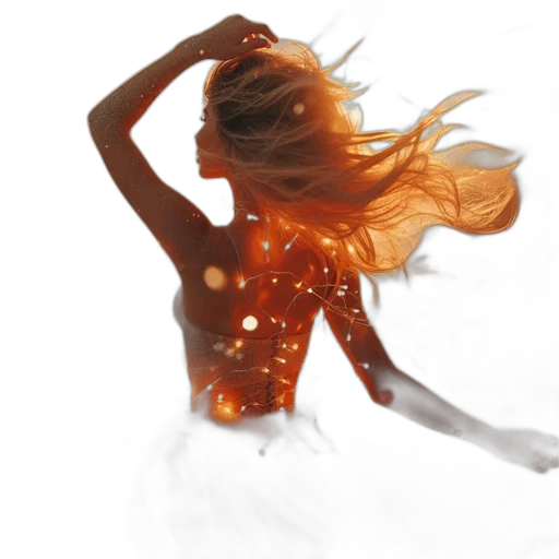 dress, hair, photorealistic, 3d render, concept art, oil painting, underwater, fire transparent PNG cut-out