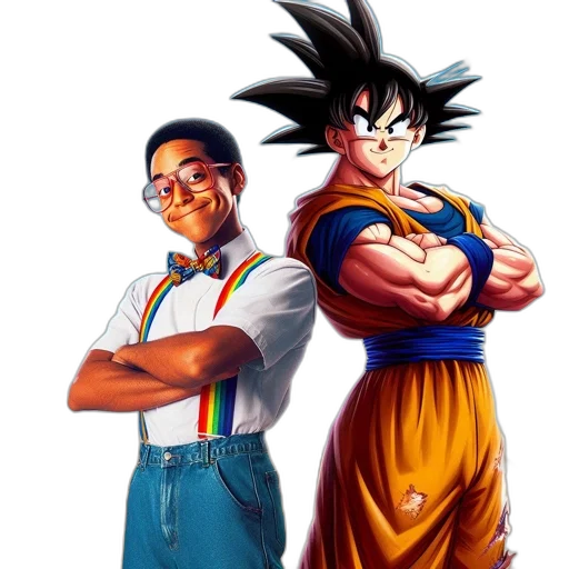 staff, concept art, comic book art, pixel art, cartoon, two, characters, stand transparent PNG cut-out