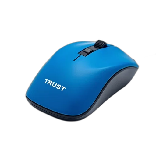 3d render, blue, computer, mouse, brand, name, trust, side transparent PNG cut-out