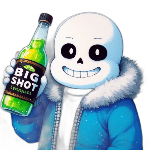 bottle, jacket, robot, creature, pixel art, concept art, 3d render, vaporwave transparent PNG cut-out